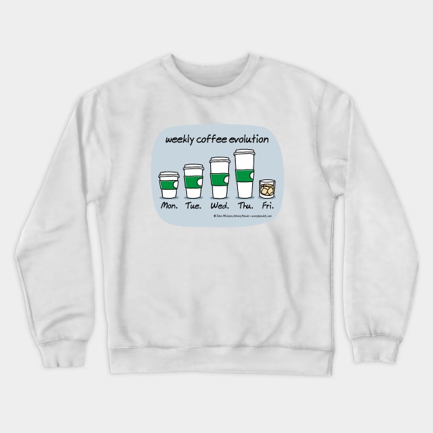 weekly coffee evolution Crewneck Sweatshirt by WrongHands
